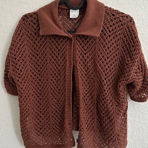 Wild Fable Rust Open-Knit Cardigan